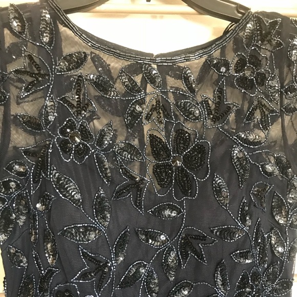 Adrianna Papell beaded gown with short sleeves - Picture 3 of 4